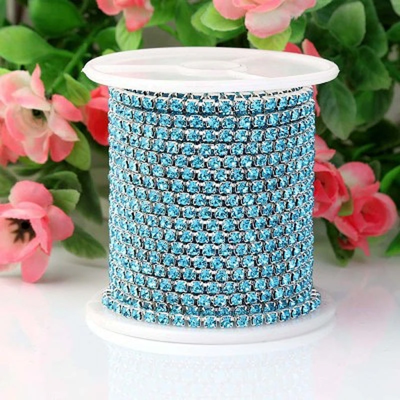 2020 shinning fashion metal Decorative chain trim yard  crystal rhinestone cup chain