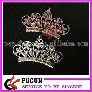 wholesale 48*80cm flatback rhinestone crown embellishment rhinestone brooch