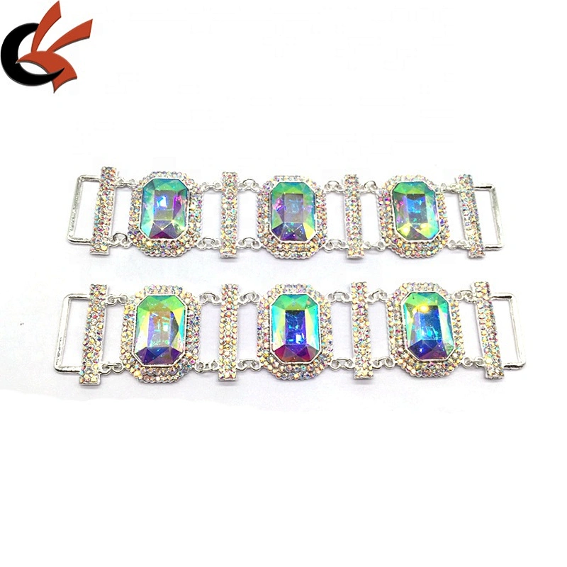 High quality bikinis stores hot selling design wholesale crystal ab rhinestone connector for bikinis