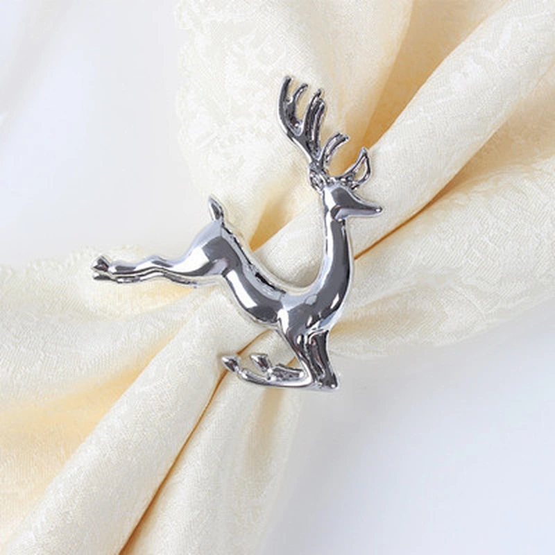 New arrival 2021 copper metal reindeer napkin ring for Christmas Dinning table setting
