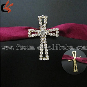 Crystal Cross Rhinestone buckles for Wedding Cake Decoration Gift Box Candle Ribbon Brooch Bouquet
