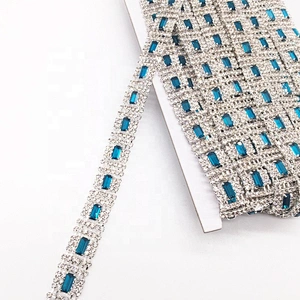 Crystal Rhinestone Main Stone Blue Glass Silver Plated Jewelry Trimmings