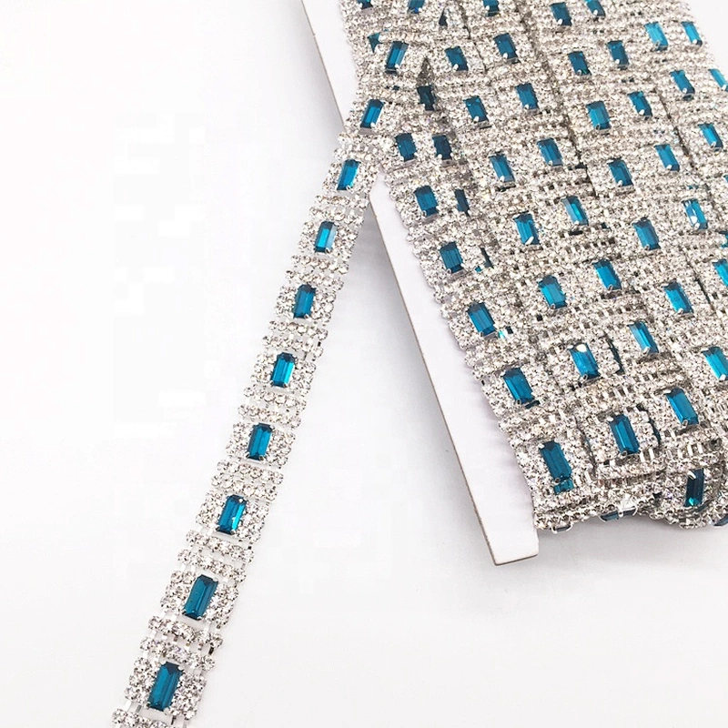 Crystal Rhinestone Main Stone Blue Glass Silver Plated Jewelry Trimmings