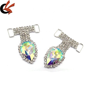 Factory Price Rhinestone Alloy Material Bikini Connector Accessories Crystal Buckle For Bikini Swimwear