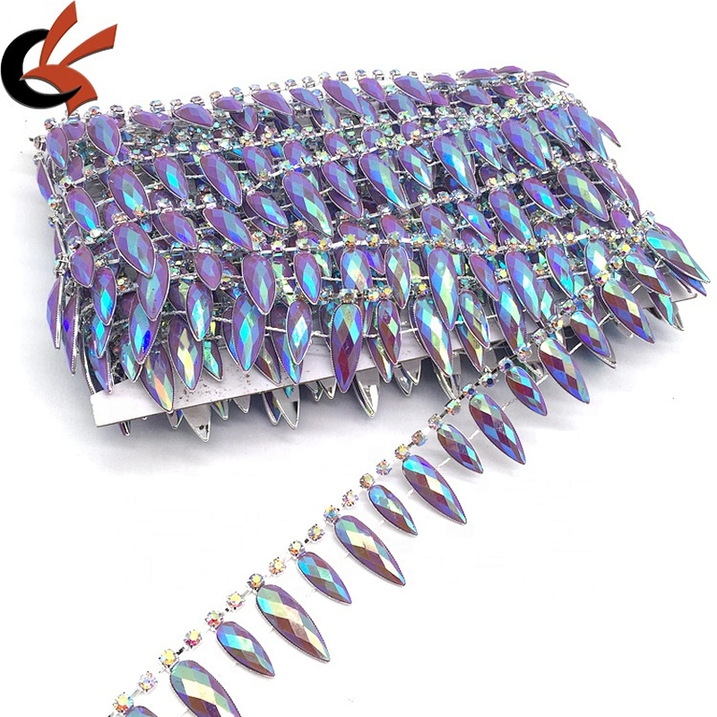 Wholesale fringe rhinestone tassel trim decorative rhinestone chain trim