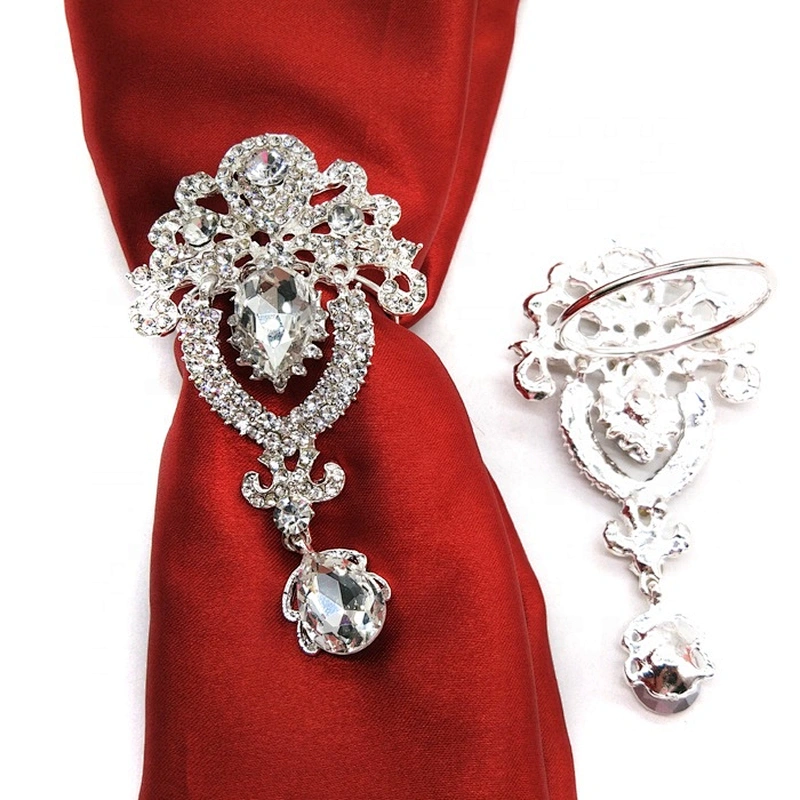 wholesale table Jewelry handing Crystal Wedding rhinestone Napkin Ring