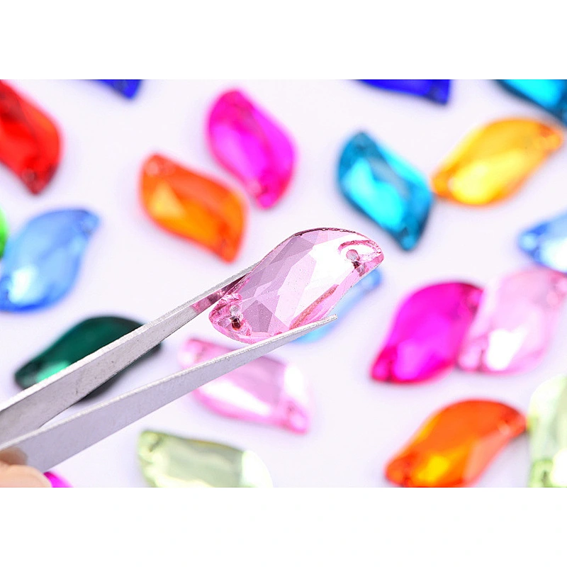 wholesale sew on S shape crystal glass stone for garment dress decoration
