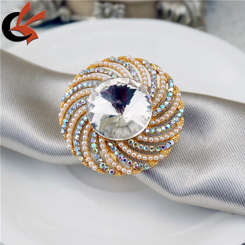 Pearl Rhinestone Table Decor Bling Wholesale Napkin Ring