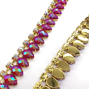 2021 Fashion Costume jewelry Crystal  Rhinestone  Trimming for Bridal Crystal Wedding Belt decoration