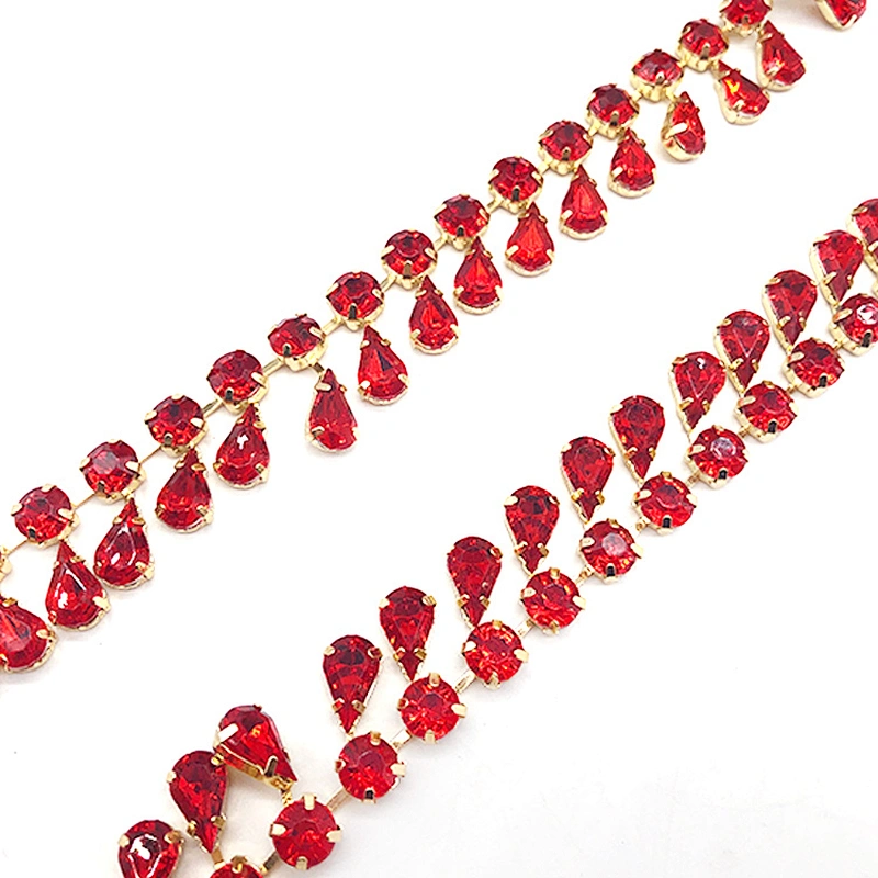 Custom High quality luxurious decorative rhinestone trimming  for women Apparel