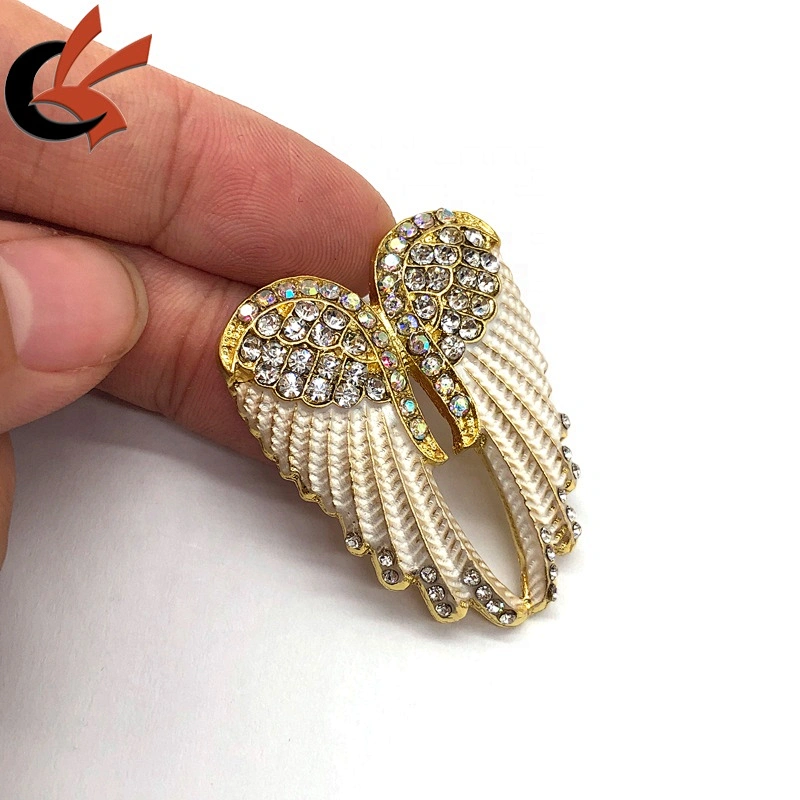 Girly White angel wings rhinestone crystal brooches
