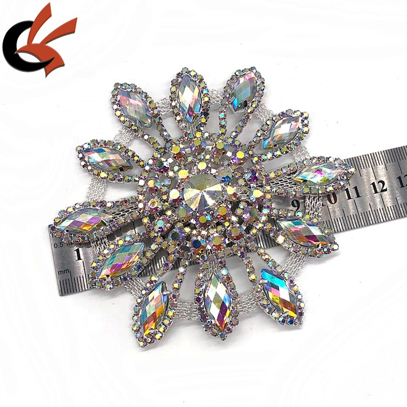 Wholesale Costume Dress Sew On Crystal AB Rhinestone Appliques