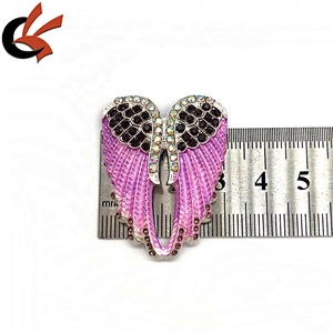Wholesale purple color angel wings rhinestone brooches