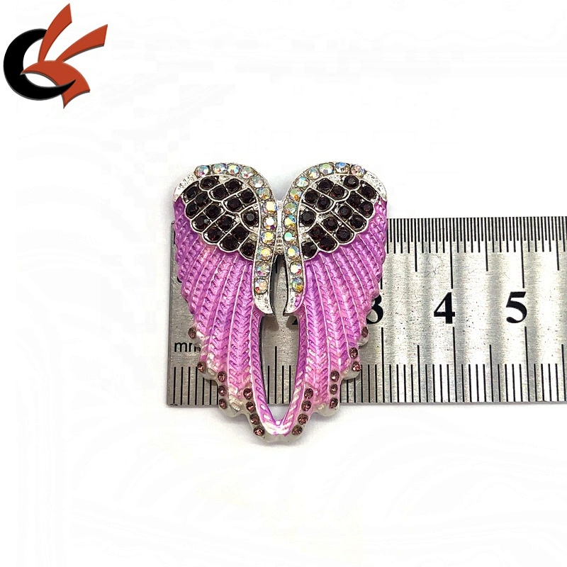 Wholesale purple color angel wings rhinestone brooches