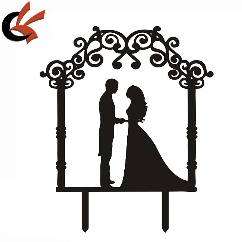 Black Mr&Mrs Acrylic Wedding Cake Topper Cheap Custom Wedding Accessory