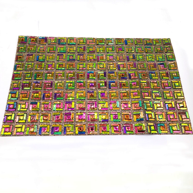 Wholesale 24*40 cm hot fix glass rhinestone mesh sheet for Garment