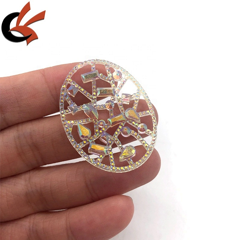 Oval shape hollow white AB resin loose rhinestones