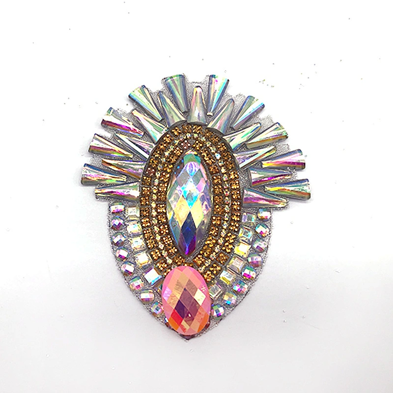 China Carnival costume supplier iron on Patches with Rhinestone