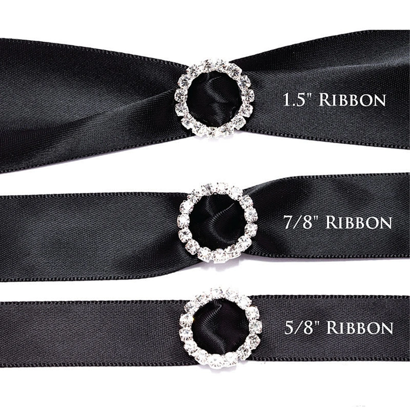 wholesale Circle rhinestone buckles wedding invitations ribbon buckles