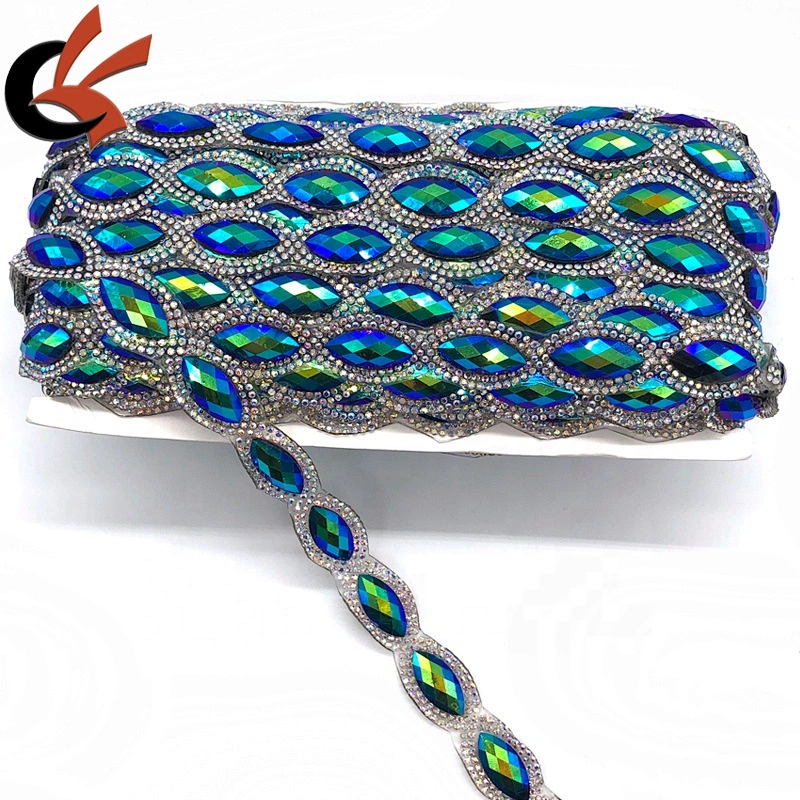 Mesh Banding Glass Trim Iron On Hot Fix Trimming For Carnival dress Decoration Rhinestone Transfer