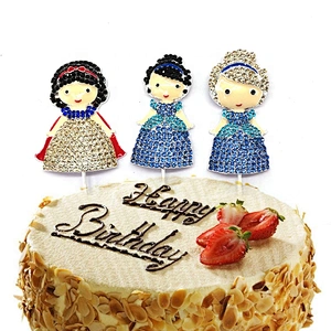 Personalized Cartoon Children Birthday Party Cake Decoration Rhinestone Birthday Cake Topper