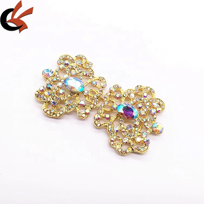 Vintage gold rhinestone jewelry crystal closure clasps buckle for wedding invitation card