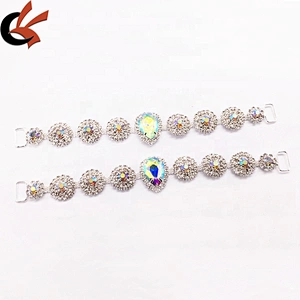 wholesale fashion swimsuit silver set crystal rhinestone bikini connector for bodybuilding competition