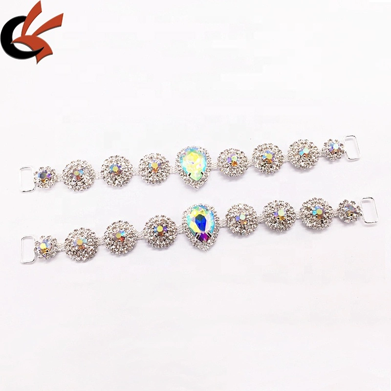 wholesale fashion swimsuit silver set crystal rhinestone bikini connector for bodybuilding competition