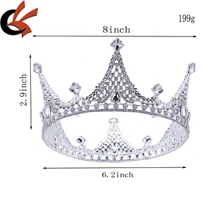 Crystal Bride Princess Wedding Birthday Party Gift Decoration Clear Metal Rhinestone Crown