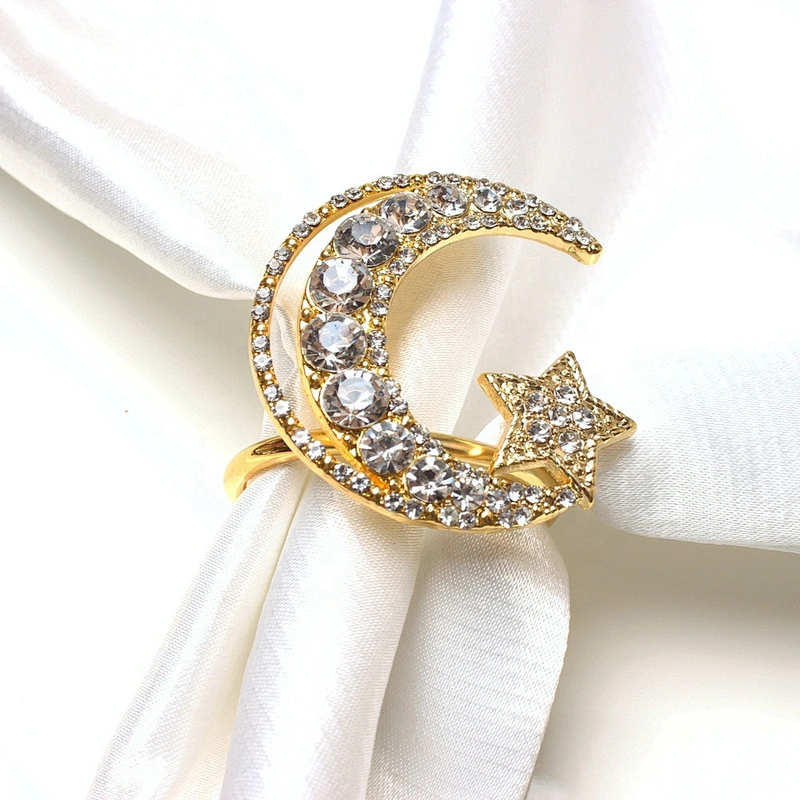 Fashion Korean style wedding supplies shiny diamond romantic moon crystal wedding napkin ring