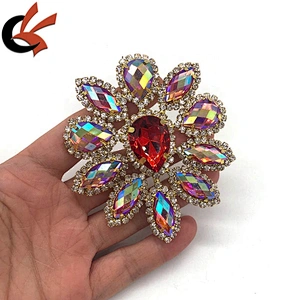 Factory wholesale colorful red AB sew on rhinestone appliques