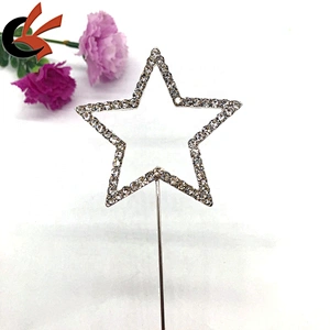 60x60mm Star shape Clear crystal rhinestone cake topper for birthday wedding cake decoration