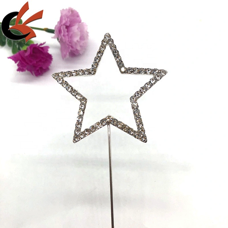 60x60mm Star shape Clear crystal rhinestone cake topper for birthday wedding cake decoration