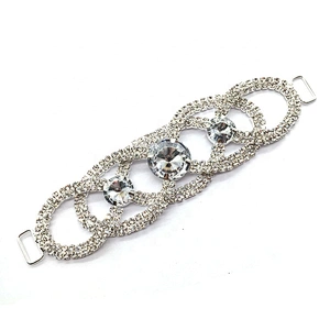 Wholesale shiny crystal bikini hardware fancy belt diamante bikini connector for swimwear accessories