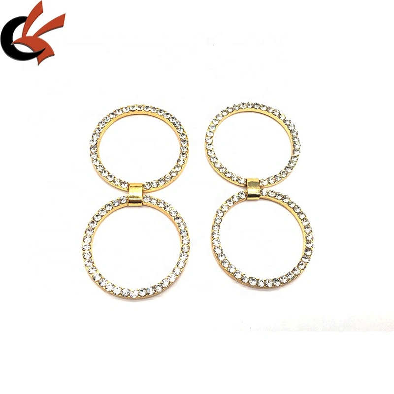 GZ Factory Wholesale Bag/Shoe Accessories Gemstone Round Crystal Rhinestone Bikini Buckle