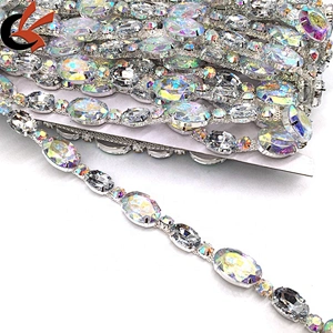 Making Garment Dress Decoration Rhinestone Trim AB Strass Silver Rhinestone Trim