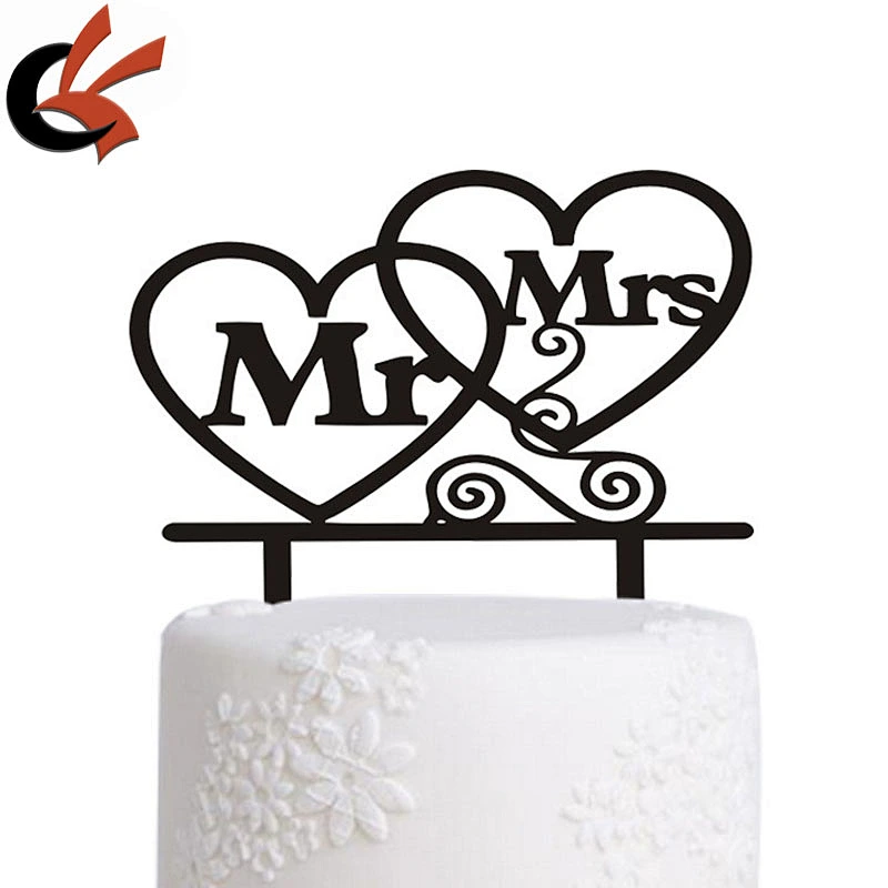 New Mr & Mrs With Love Acrylic Wedding Decor Wedding Cake Topper
