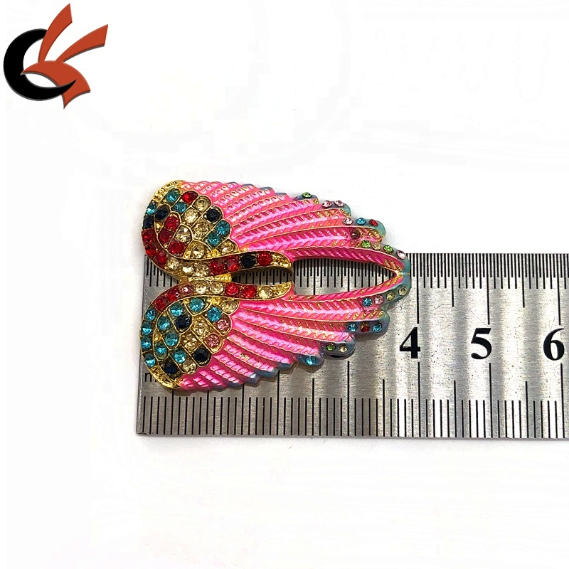 lovely pink color angel wings rhinestone crystal brooches