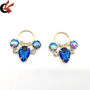 New Customize Design Fashion Blue Collection Sew On Glass Rhinestone Bikini Connector