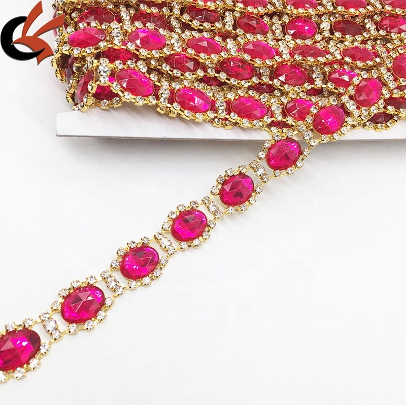Best selling garment accessories rhinestone crystal embellishments rhinestone chains trims edge