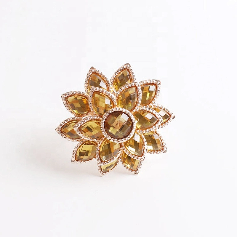 Wholesale Tablescape Champaign Gold Rhinestone Wedding Acrylic Napkin Ring