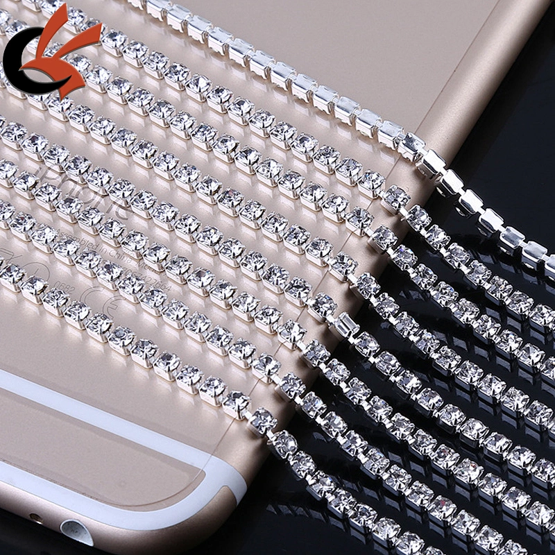 Top grade Clear crystal strass close rhinestone cup chain