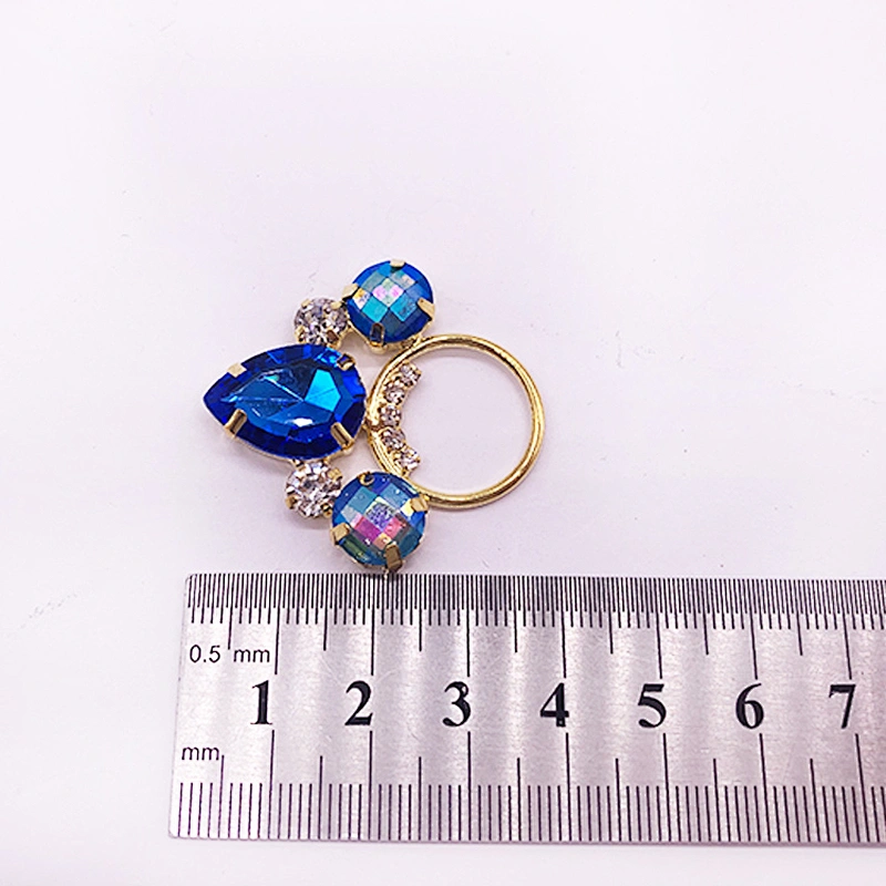 Jewels gold chain rhinestone connector for bikini hardware