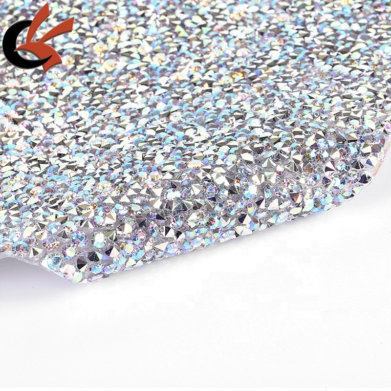 Wholesale 24*40cm Rhinestones Sheet Crystal Glass Hot Fix Rhinestone Mesh for Garment