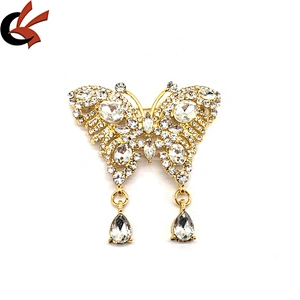 Silver/gold butterfly shaped luxury design brooch pin women suit safety brooch pins for evening dress