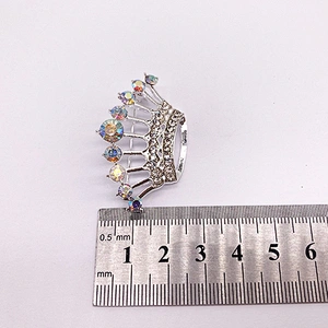 2021 popular series silver plating crown crystal rhinestone corsage brooch for women