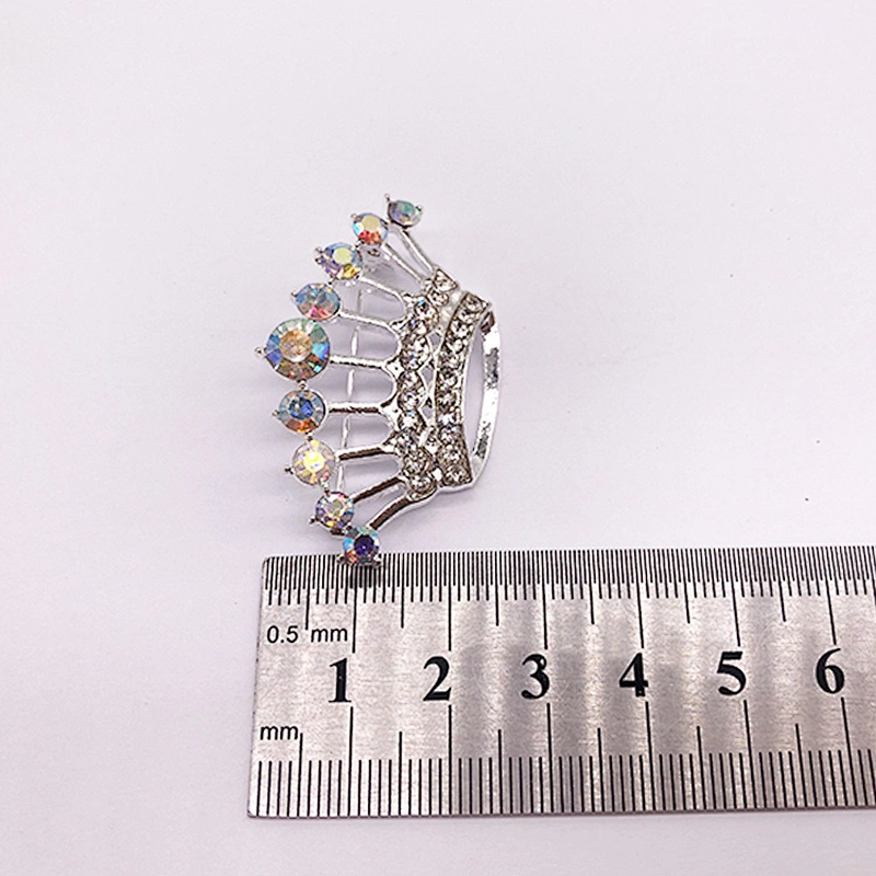 2021 popular series silver plating crown crystal rhinestone corsage brooch for women