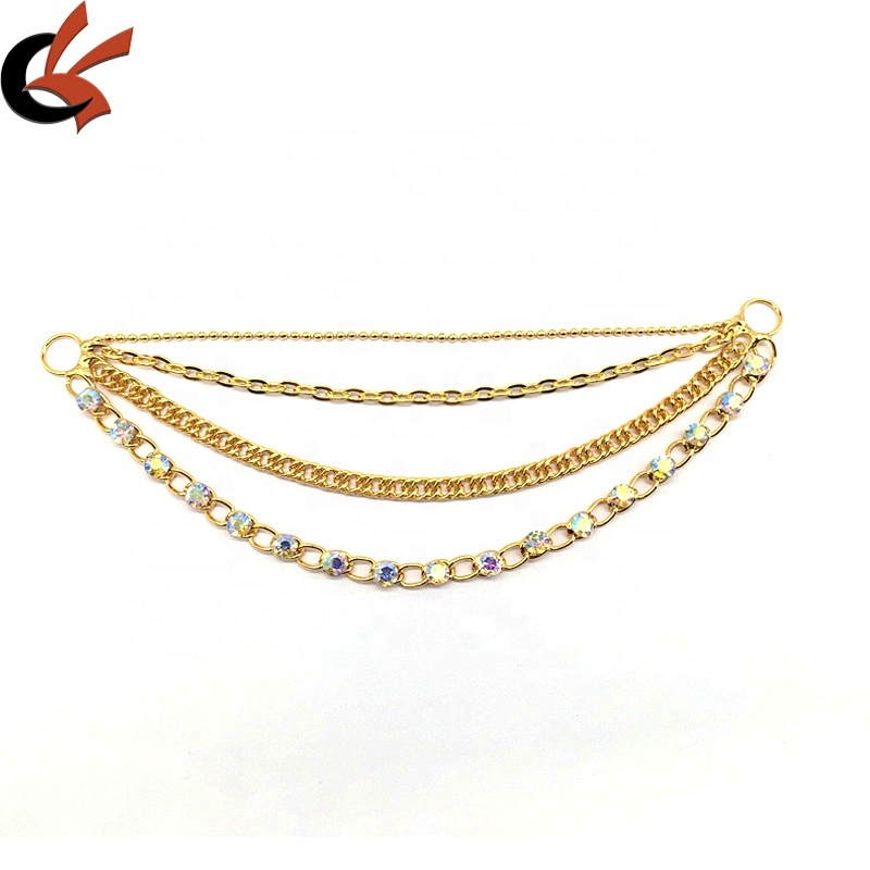 Make wholesale female swimsuit accessories crystal rhinestone chain connector for sexy swimwear