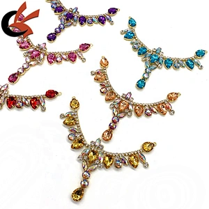Hot Sale Fashion Wholesale Carnival beautiful sparkling AB colors crystal  rhinestone bikini connector