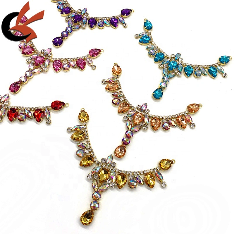 Hot Sale Fashion Wholesale Carnival beautiful sparkling AB colors crystal  rhinestone bikini connector